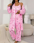 Comfy 3-Piece Pajama Set – Robe, Camisole & Long Pants