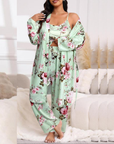 Comfy 3-Piece Pajama Set – Robe, Camisole & Long Pants