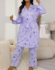 Comfy 3-Piece Pajama Set – Robe, Camisole & Long Pants