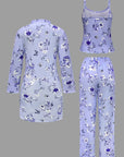 Comfy 3-Piece Pajama Set – Robe, Camisole & Long Pants