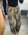 Leopard Diamanté Flared Jeans