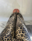 Leopard Diamanté Flared Jeans