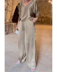 Loose Satin Women's Top & Pants Set