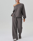Casual Long Sleeve Pullover & Pants Set