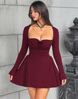 Slim-Fit Long Sleeve Bustier Dress