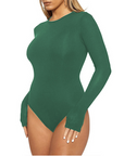 Women's Stretch Long Sleeve Crew Neck Bodysuit