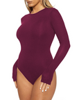 Women's Stretch Long Sleeve Crew Neck Bodysuit