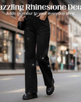 Women’s Stylish Rhinestone Embellished Jeans