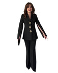 Women's Elegant Split Sleeve Blazer & Pants 2-Piece Set