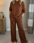 Women's Glitter Pullover Sweater & Pants 2-Piece Set