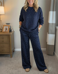Women's Glitter Pullover Sweater & Pants 2-Piece Set
