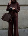 High-Neck Side-Zip Sweatshirt & Pants Set