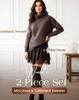 📢59% OFF NOW🔥Turtleneck Sweater Mini Dress Set