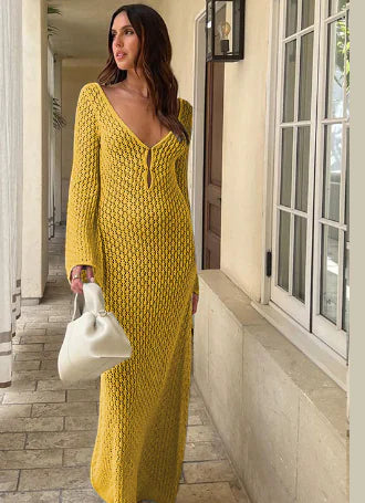 Solid Color Women's Beach Dress