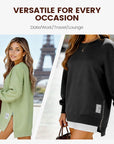 Long Sleeve Pullover Zipper Slit Casual Sweatshirt Dress