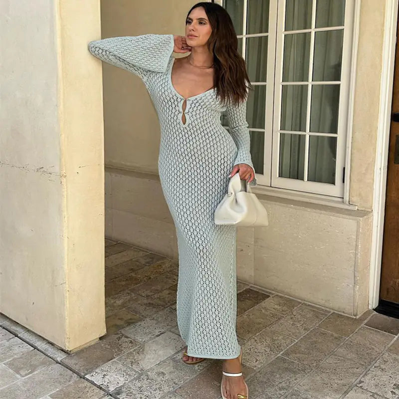 Solid Color Women's Beach Dress