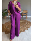 Loose Satin Women's Top & Pants Set