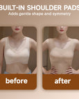 Ropa interior 2 en 1 sin costuras para mujer con hombreras incorporada
