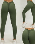 Mujer V Espalda Melocotón Glúteos Fitness Yoga Leggings