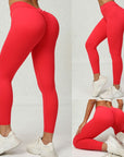 Mujer V Espalda Melocotón Glúteos Fitness Yoga Leggings