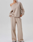Casual Long Sleeve Pullover & Pants Set