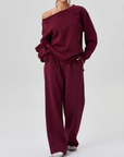 Casual Long Sleeve Pullover & Pants Set
