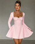 Slim-Fit Long Sleeve Bustier Dress