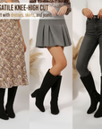 Women's Chunky Heel Pointed Toe Knee-High Boots