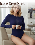Women's Stretch Long Sleeve Crew Neck Bodysuit