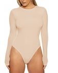 Women's Stretch Long Sleeve Crew Neck Bodysuit