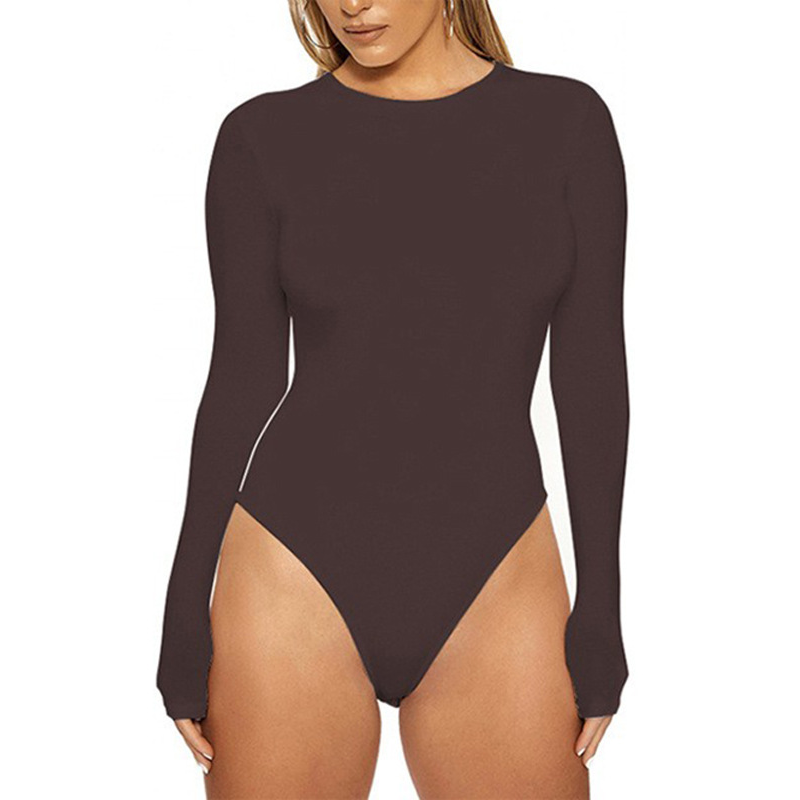 Women's Stretch Long Sleeve Crew Neck Bodysuit