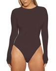 Women's Stretch Long Sleeve Crew Neck Bodysuit