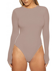 Women's Stretch Long Sleeve Crew Neck Bodysuit