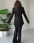 Women's Elegant Split Sleeve Blazer & Pants 2-Piece Set
