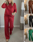 Women's Glitter Pullover Sweater & Pants 2-Piece Set