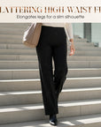 High-Waist Glitter Straight-Leg Trousers
