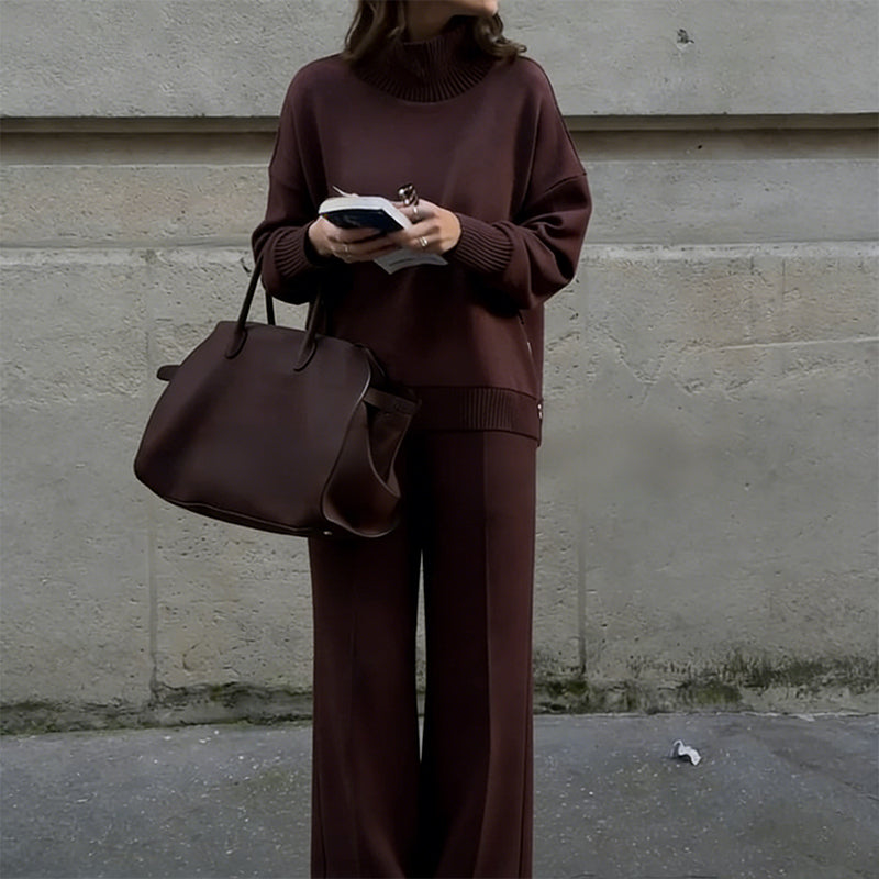 High-Neck Side-Zip Sweatshirt &amp; Pants Set