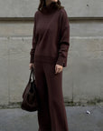 High-Neck Side-Zip Sweatshirt & Pants Set